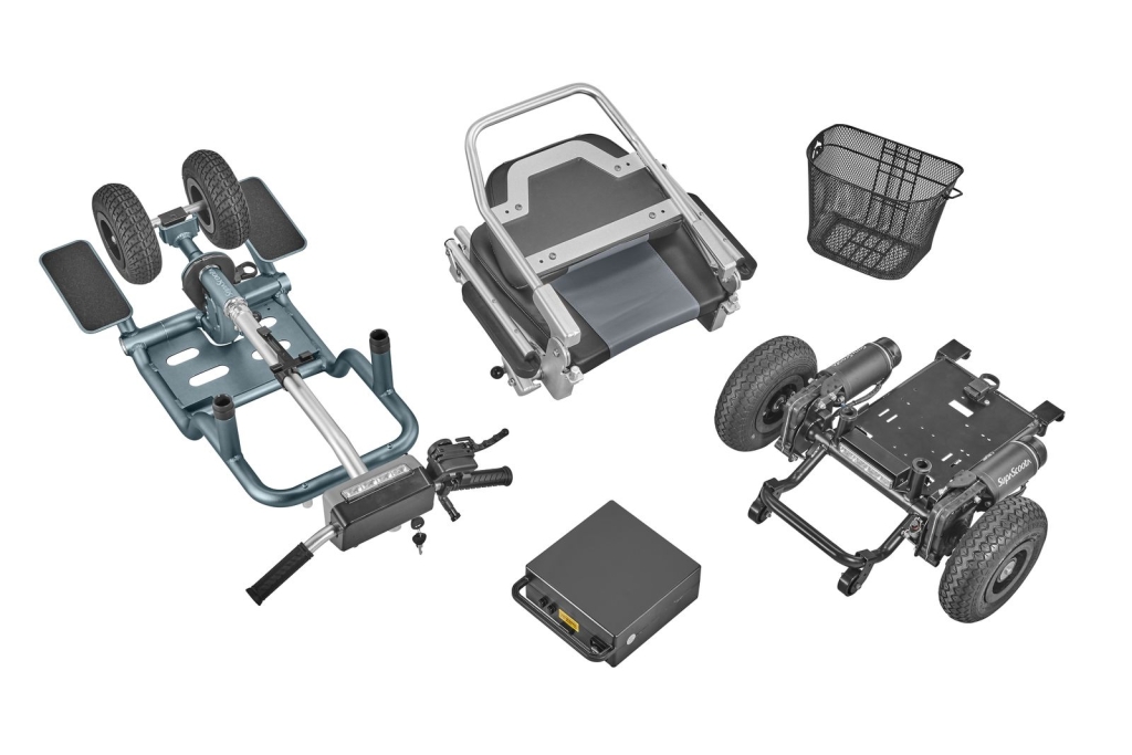 Lightweight, folding, portable, and travel mobility scooter for elderly