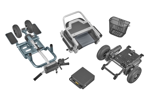 Lightweight, folding, portable, and travel mobility scooter for elderly